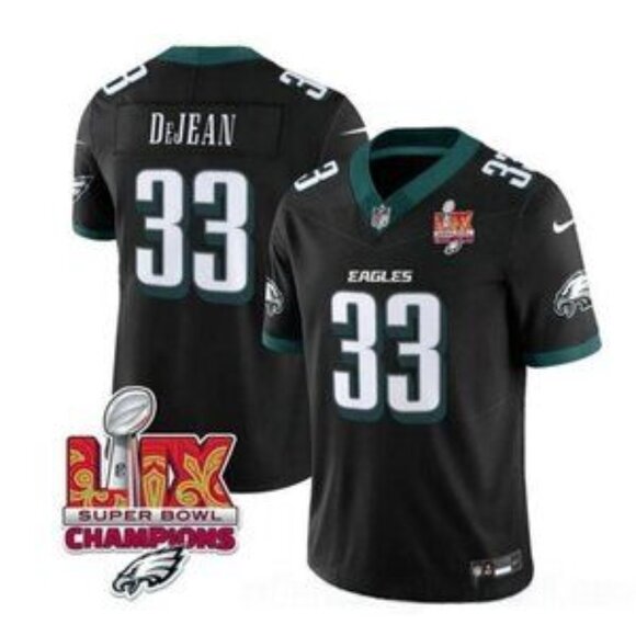 Mens Youths Kids Womens Cooper DeJean Black Super Bowl LIX CH Jersey Stitched